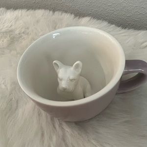 Creature Cups Hidden French Bulldog Frenchie Ceramic Mug, Mauve, Lavender 11 oz